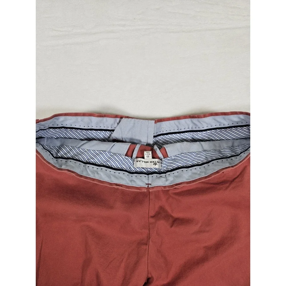 Peter Millar‎ Men's Pima Cotton Pants Slacks Peru Made MF17B48 Size 33 Dark Pink - Picture 11 of 15